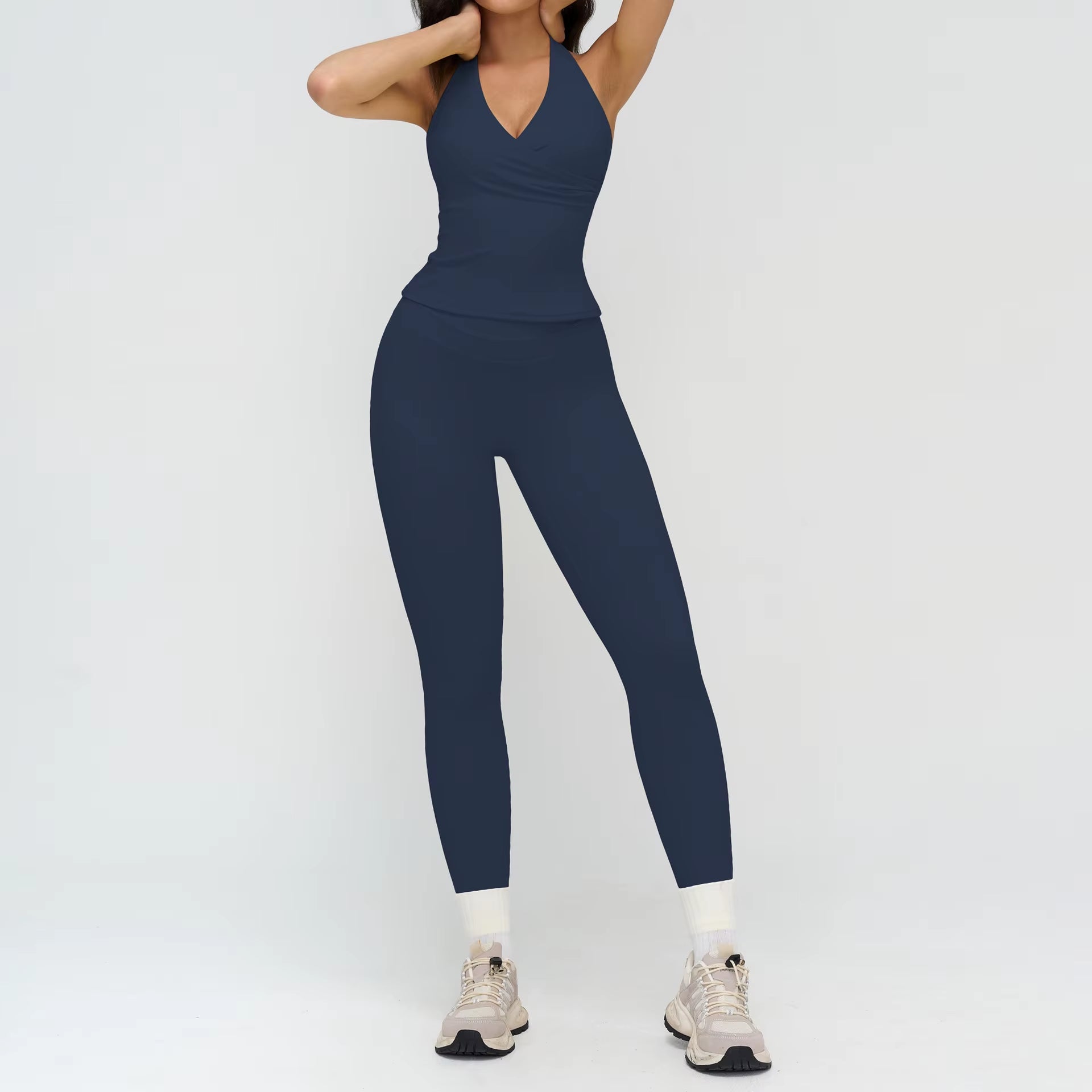 2PCS Yoga Set Women Tracksuit Athletic Wear Gym Clothing Fitness Outfits Workout Set Sportswear High Waist Leggings Sports Suits