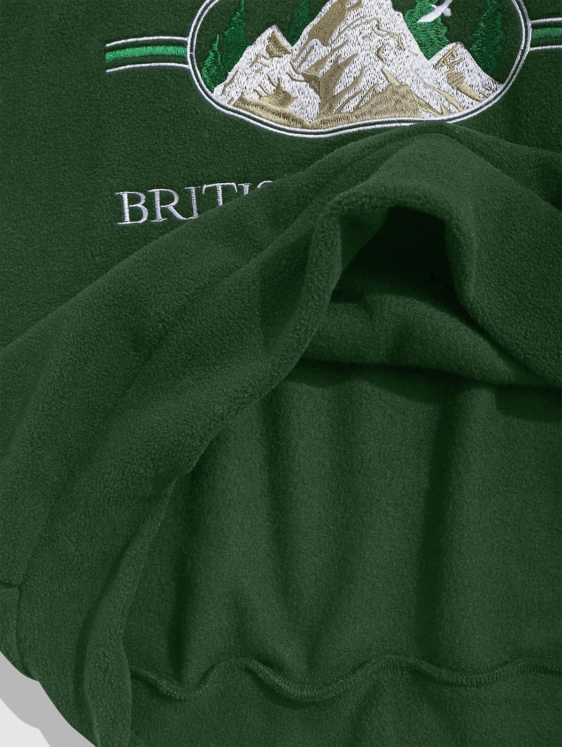 Men'S Hooded Sweatshirt, Letter Mountain Graphic Embroidery Plush Fleece Casual Drawstring Pullover Hoodie