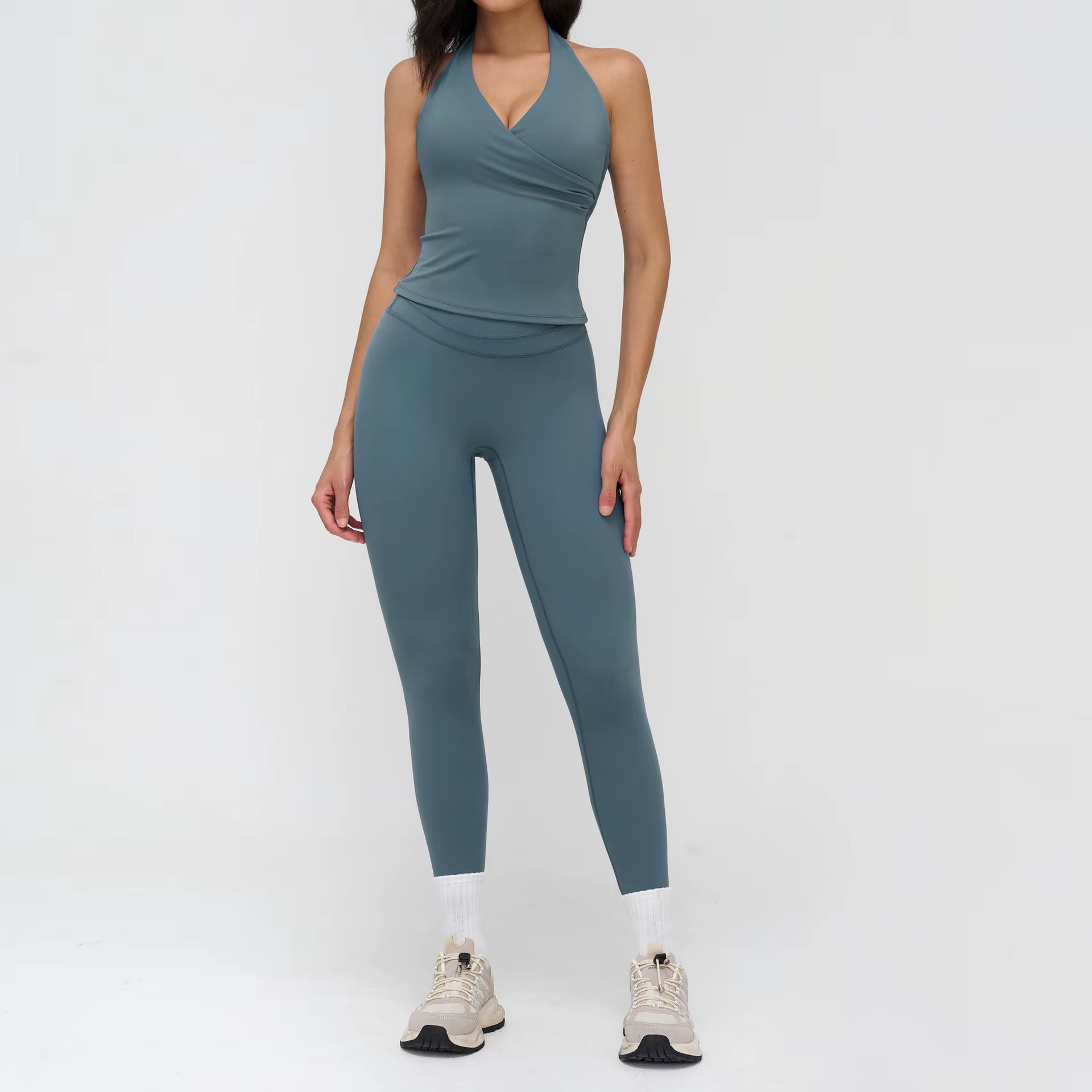 2PCS Yoga Set Women Tracksuit Athletic Wear Gym Clothing Fitness Outfits Workout Set Sportswear High Waist Leggings Sports Suits